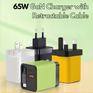 <span class=keywords><strong>Cargador</strong></span> USB C Inteligente OEM de 65W con Cable Retráctil y Enchufe Plegable para Múltiples Dispositivos - Product Image 2