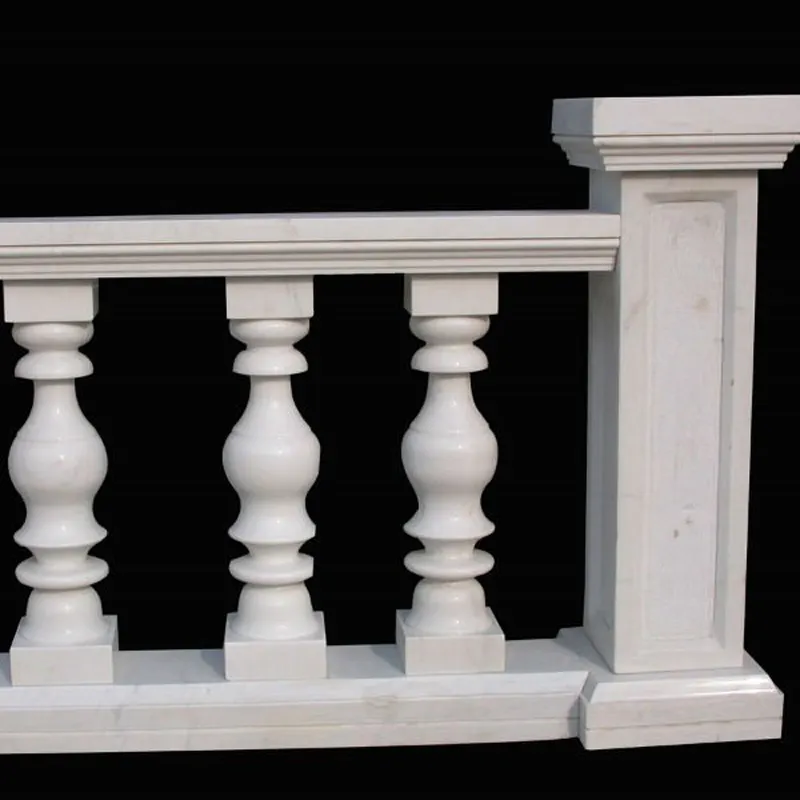 Garden White Marble Stair Railing Designs