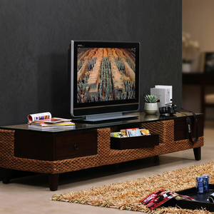 Modern Antiqued Water Hyacinth Wood <b>TV</b> Cabinet Solid Wood Living Room Furniture for Home or Hotel Use - Product Image 3
