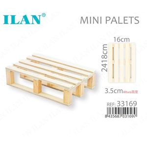 พาเลทไม้ขนาดเล็ก ILAN 24x16x3.5 ซม. สำหรับตกแต่งและงานฝีมือ - Product Image 3