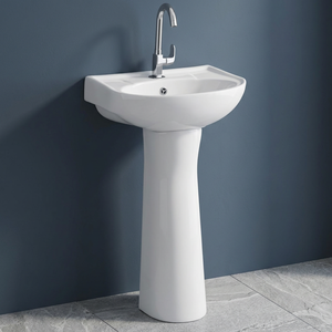 Vistaar OEM Slim Oval Ceramic Pedestal Wash Basin Easy Clean Modern Design Bathroom Sanitary Ware - Product Image 5