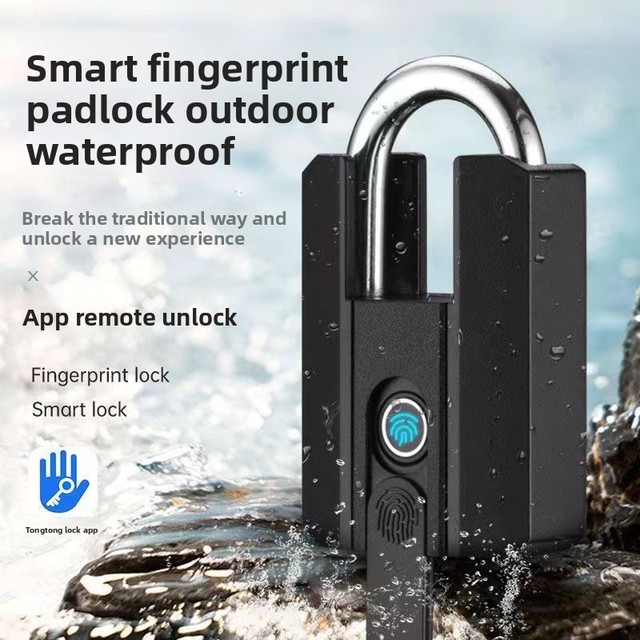 USB Biometric Smart Lock TTlock App Control Keyless Convenience Fingerprint Padlock Powder Coated Square Alloy IP67 Waterproof