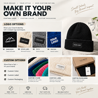Bonnet en tricot doux à revers, en stock, vente en gros, 30 couleurs, logo personnalisé, chapeau d'hiver, expédition rapide, revendeur en gros