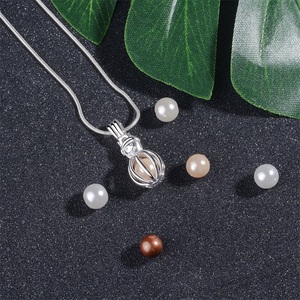 Bạc Giáng Sinh Ngọc Trai Hạt Cage Locket Mặt Dây Chuyền Aroma Essential Oil Diffuser Locket DIY Snowman Necklace - Product Image 3