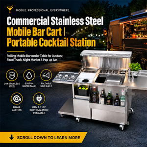 Direktverkauf ab Werk: Industrieller Metall-Cocktailwagen, Mobiler Barkeeper-Arbeitsplatz, Chinesische Cocktail-Station für Pubs und Lounges - Product Image 5