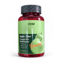 Gummies multivitaminées au vinaigre de cidre de pomme B12, soutien OEM, digestion, santé des cheveux et de la peau, 60 unités, complément alimentaire