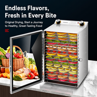 Déshydrateur alimentaire industriel et commercial à 18 niveaux en acier inoxydable double avec écran tactile pour fruits, légumes, viande séchée et collations