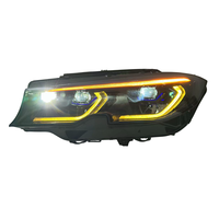 Feux avant SJC Auto V3 fumés tricolores pour BMW Série 3 G20 G28 pré-LCI 19-22, DRL jaune/blanc/rouge, interrupteur, éclairage avant