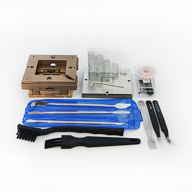 BGA Reballing Station Reball Kit 29pcs BGA Stencil Planting Jigs 90mm Aluminium Alloy Including the Planting Platform Steel Mesh