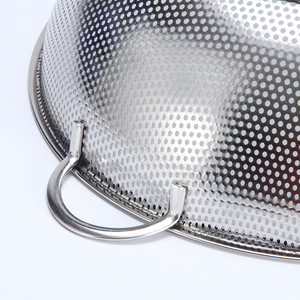Ensemble de 6 pièces en acier inoxydable 201 de haute qualité : passoire à riz, panier à légumes, égouttoir, passoire à deux anses perforée - Product Image 4