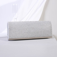 Pochette de soirée en strass de haute qualité, élégante et luxueuse, rectangulaire et fine, avec garniture métallique, sac à main en maille orné de diamants pour soirée
