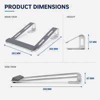 Soporte Ergonómico para Portátil de Aleación de Aluminio con Ángulo Fijo, Base Elevadora para Portátil con Flujo de Aire Abierto para Escritorio, Antideslizante, Proveedor Mayorista OEM ODM