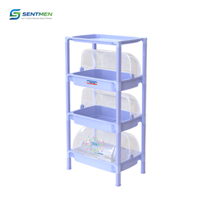 Duy Tan 3 Tier Plastic Dish <b>Rack</b> With Lid Durable Kitchen Storage Organizer Cabinet Shelf For <b>Plates</b> Bowls - Product Image 1
