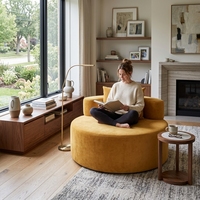 Fauteuil-lit rond personnalisable en mousse haute densité pour hôtel et dortoir - Vente en gros