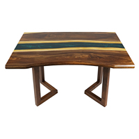 Art minimaliste Table de bonne qualité Table en résine époxy Table de rivière en bois massif 100%