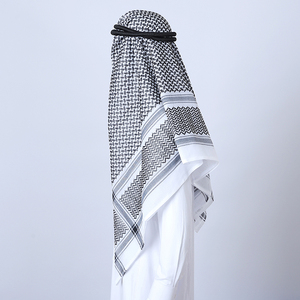 Pañuelo palestino Keffiyeh personalizado de 55 pulgadas con estampado digital transpirable, pañuelo islámico de poliéster para <span class=keywords><strong>hombre</strong></span>, Shemagh, pañuelos étnicos árabes - Product Image 4