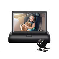 Monitor de Bebé para Coche BMAX, Pantalla IPS de 4.3 Pulgadas, HD 720P, Gran Angular de 120°, Visión Nocturna de 1MP, Impermeable, Monitoreo de Visión Trasera