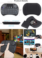 Keyboard Lipat Nirkabel Mini Portabel 2.4G dengan Lampu Latar Warna Air Mouse I8 dengan Antarmuka USB Keyboard Nirkabel untuk Android TV Box