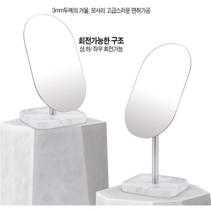 Marble Pattern <b>Tray</b> <b>Mirror</b> <b>With</b> Cosmetic Storage <b>Mirror</b> And Elegant Tabletop <b>Mirror</b> For Desktop Makeup - Product Image 6