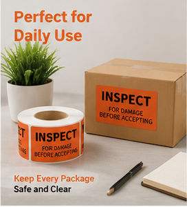 3x5 Inch Inspect For Damage Before Accepting Shipping <b>Labels</b> - Product Image 6