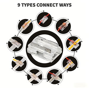 Connecteurs COB à connexion rapide, installation facile, 9 en 1 pour bande LED RGB, 4, 3, 2 broches, 5 mm, 8 mm, 10 mm, connecteur de bande LED COB - Product Image 2