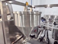 Machine de remplissage volumétrique compacte linéaire en acier inoxydable semi-automatique haute précision pour crème et miel, scelleuse de tubes de dentifrice