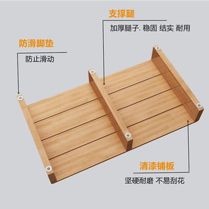 Alfombra de baño de bambú, 60x40x11cm, taburete elevado para ducha, inodoro, lavabo, estilo sencillo, multifuncional - Product Image 4