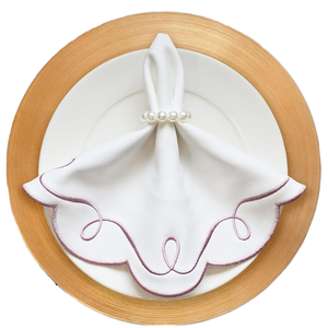 <span class=keywords><strong>Serviettes</strong></span> en coton et lin rondes modernes et simples avec bords festonnés brodés pour les mariages, les hôtels haut <span class=keywords><strong>de</strong></span> gamme et les restaurants - Product Image 3