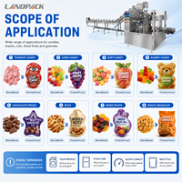 Machine d'emballage Doypack pour viande séchée de bœuf, biltong aux grains de café, nourriture pour chiens, bonbons Rainbow Sour Belts, fruits lyophilisés en sachet