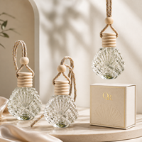 Bouteille diffuseur de parfum pour voiture en verre, style coquille classique, vide, 14 ml, pour huiles essentielles, avec suspension, personnalisable