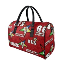 OES Sorority Eastern Star Sac de voyage unisexe en cuir PU imperméable avec impression lavande Sac à main molletonné avec fermeture à glissière Style tendance