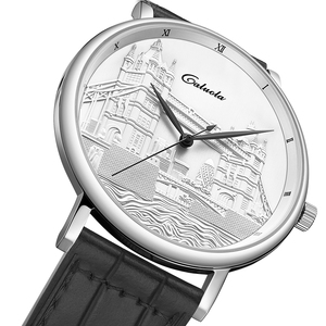 ODM/OEM Caluola Orologio da Uomo al <span class=keywords><strong>Quarzo</strong></span> alla Moda per Uso Quotidiano, Cinturino in Pelle di Alta Qualità, Cassa in Acciaio Inossidabile, Larghezza Cinturino 20mm, Impermeabile 3ATM - Product Image 3