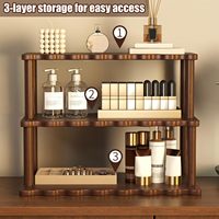 Support à tasses et mugs Art Déco en bambou à 2 niveaux, présentoir de 50 cm pour comptoir de cuisine