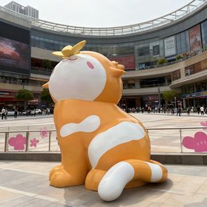 CS242 Weather-resistant Fiberglass Cat Astronaut Sculpture Commercial Mall <b>Ornament</b> Indoor Outdoor City Landmark Art Statues - Product Image 6