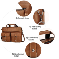 Porte-documents pour ordinateur portable 15,6'' en cuir véritable de luxe pour homme, décontracté, pour usage professionnel et avec logo personnalisé