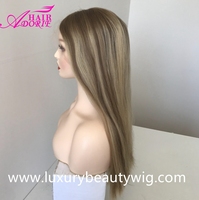 Perruque juive casher de luxe en cheveux humains européens vierges Remy 100% avec dentelle frontale et dessus en soie