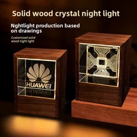 Trophée lumineux créatif en cristal gravé au laser, prisme rectangulaire, cadeau d'entreprise, souvenir, lumière chaude, manuel