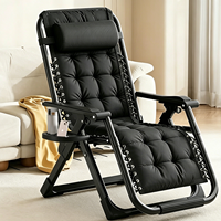 Fauteuil inclinable moderne et durable en acier inoxydable, avec repose-pieds épaissi, chaise lune réglable multi-positions, en tissu Oxford, pour chambre et jardin