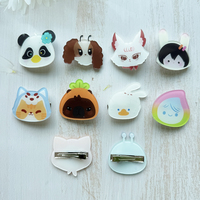 Jepit Rambut Akrilik Custom Kartun Anime Lucu, Gantungan Kunci Akrilik Epoxy Glitter, Aksesoris Jepit Rambut untuk Anak Perempuan
