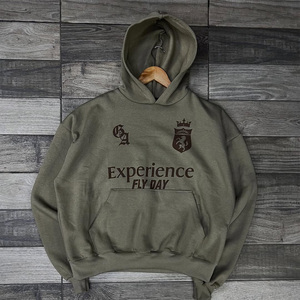 Sweat-shirts à capuche surdimensionnés en coton 100% tricoté, poids lourd 350g, qualité de luxe, impression personnalisée, streetwear, unisexe - Product Image 3