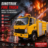 Camion de pompiers SINOTRUK fabriqué en Chine, réservoir d'eau de 4000 L, équipement de lutte contre l'incendie personnalisé