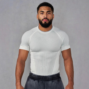Custom Logo Men's Tight Fit Athletic T-<b>Shirt</b> – <b>Moisture</b>-<b>Wicking</b> Short Sleeve Gym, Running & Training Top - Product Image 3