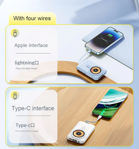 Banque d'alimentation solaire multifonctionnelle avec câble, haute capacité 10000mAh, charge rapide, ultra-mince, portable, chargeur rapide 2-en-1 - Product Image 5