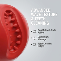 Balle distributrice de friandises interactive à texture ondulée personnalisée pour chiens, jouet d'entraînement et distributeur de nourriture lente pour chiens de petite et moyenne taille