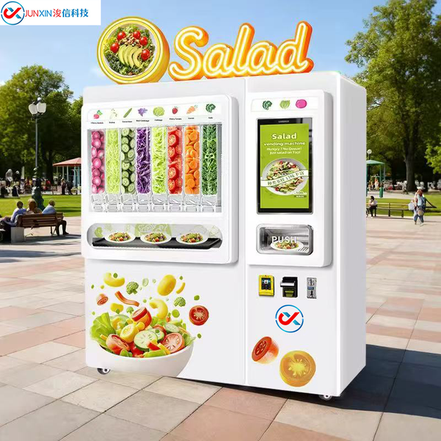 2026 New Design Fully Automatic Self-Service ADA Compliant Touchscreen Fresh Vegetable Salad Vending Machine 24 Hours