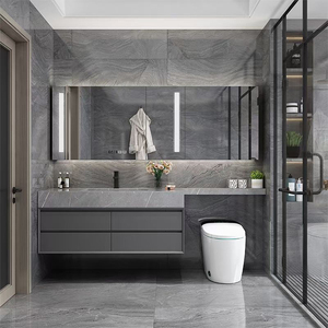 <span class=keywords><strong>Muebles</strong></span> de Baño con Tocador y Encimera de PVC, Liquidación de Baños Modernos de Alta Gama en Madera Maciza de Canadá - Product Image 2
