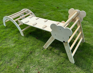 Venta caliente Marco de escalada de madera Plegable Color del arco iris Balance Beam Pickler Triangle Set para niños Juguetes de juego al aire libre e interior - Product Image 4