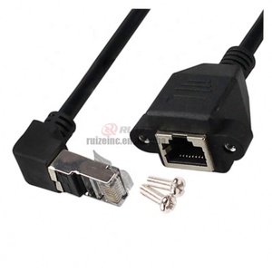 Gigabit Rj45 erkek dişi delik vida deliği ile genişletilmiş kare sınıf 6 ağ portu üzerinde bükülmüş uzatılmış kablo - Product Image 1