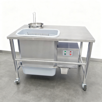 Table de panure automatique en acier inoxydable pour poulet frit, table de panure commerciale pour la préparation de panure