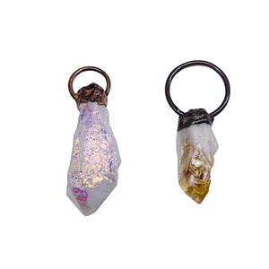 Angelo Aura ciondolo al quarzo-punto di cristallo naturale <span class=keywords><strong>portachiavi</strong></span> in pietra preziosa <span class=keywords><strong>925</strong></span> <span class=keywords><strong>argento</strong></span> placcato oro gioielli da donna - Product Image 5